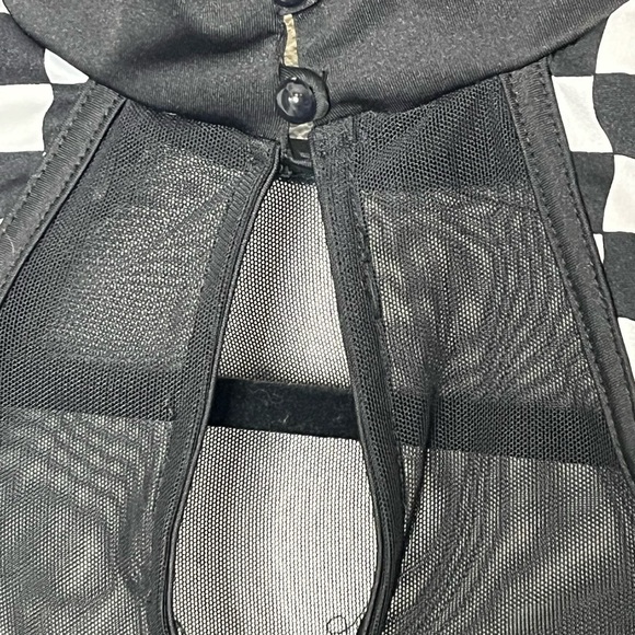 K TOO Sheer & Checkered Body Suit Sz Med - Picture 6 of 7